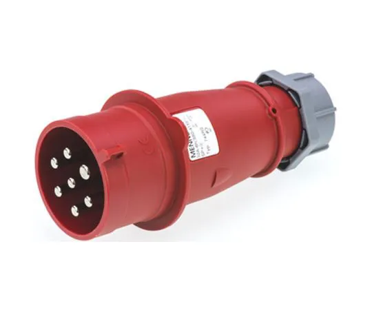 63-7488-64 Mennekes AM-TOP Series, IP44 Red Cable Mount 6P+E Industrial Power Plug, Rated At 32A, 415 V 744