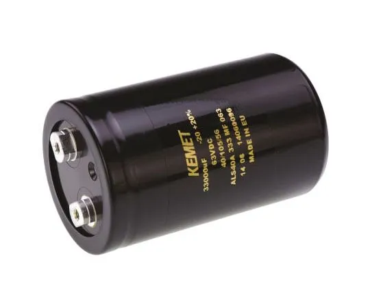 63-7517-19 KEMET 33000μF 63V dc Aluminium Electrolytic Capacitor, Chassis Mount 66 x 105mm +105°C 66mm 105mm ALS40A333MF063