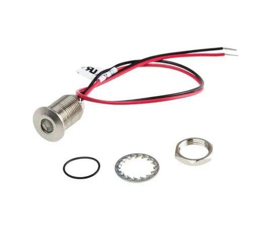 63-7371-23 RS PRO Red EMC Panel LED, 21.6 → 26.4 V dc, 10mm Mounting Hole Size, Lead Wires Termination, IP67 139-3366