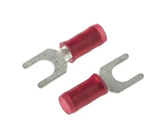 63-7383-89 TE Connectivity PIDG Series Insulated Crimp Spade Connector, 0.26mm² to 1.65mm², 22AWG to 16AWG, M4 Stud Size Nylon, Red 130516