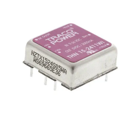 63-7358-03 TRACOPOWER THN 15WI 15W Isolated DC-DC Converter Through Hole, Voltage in 9 → 36 V dc, Voltage out 5V dc THN 15-2411WI