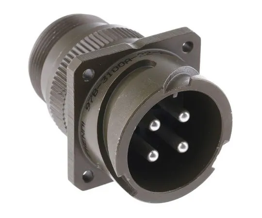 63-7545-59 Amphenol 97B Series, 4 Way Wall Mount MIL Spec Circular Connector Receptacle, Pin Contacts,Shell Size 22, Bayonet 97B-3100A22-22P