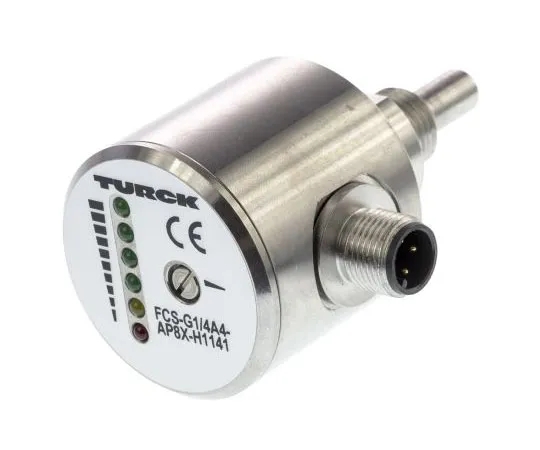 63-7487-43 Turck, 1 → 150 (Water) cm³/s, 3 → 300 (Oil) cm³/s Flow Controller, M12 Connector, PNP, 21 → 26 V FCS-G1/4A4-AP8X-H1141