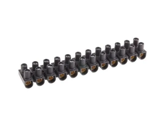 63-7463-06 Legrand 0 342 19 Terminal Strip, Straight, 12way, 2 Row, 101A, 400 V, length 214mm, Black 0 342 19