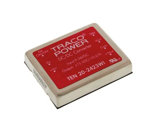 63-7537-53 TRACOPOWER TEN 20WI 20W Isolated DC-DC Converter Through Hole, Voltage in 9 → 36 V dc, Voltage out ±15V dc TEN 20-2423WI
