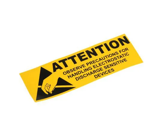 63-7508-38 RS PRO Yellow Vinyl ESD Label, Attention-Text 100 mm x 50mm 364-3638