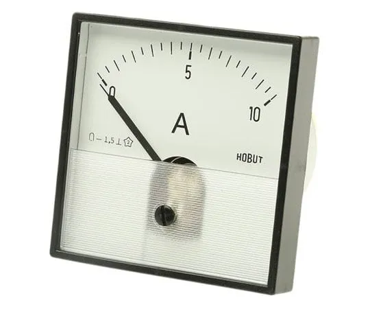 63-7488-81 HOBUT PD72MC Analogue Panel Ammeter 0/10A Direct Connected DC DC, 72mm x 72mm Moving Coil PD721MCS10A/1-001
