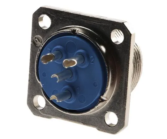 63-7483-41 Jaeger 4 Way Panel Mount MIL Spec Circular Connector Receptacle, Pin Contacts, MIL-DTL-5015 0430 820 06