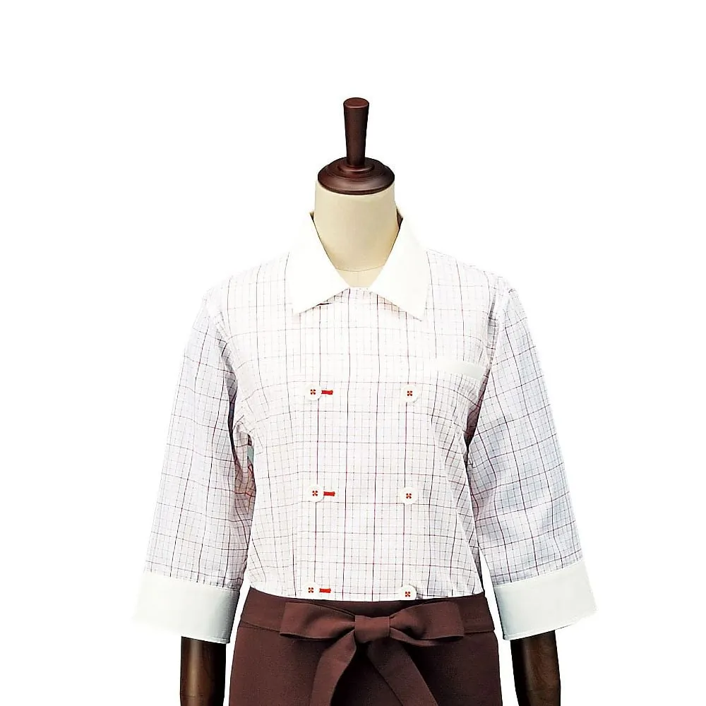 62-6634-50 Check Cock Shirt Regular Color SBK4100 Orange M