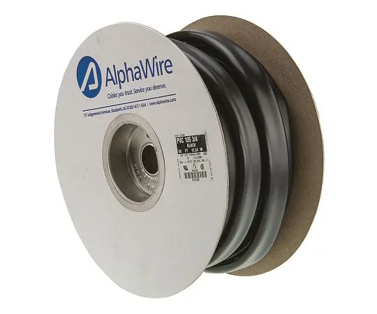 63-7390-30 Alpha Wire PVC Black Cable Sleeve, 19.05mm Diameter, 15m Length P1053/4 BK007