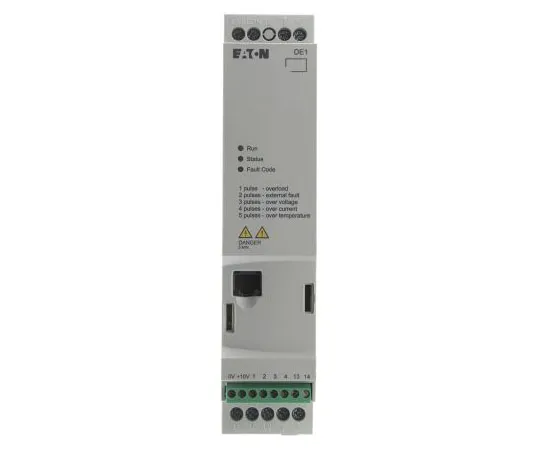 63-7388-65 Eaton Variable Speed Starter, 1-Phase In, 60Hz Out 0.55 kW, 230 V ac with EMC Filter, 2.7 A DE11, IP20 180652 & DE11-122D7FN-N20N