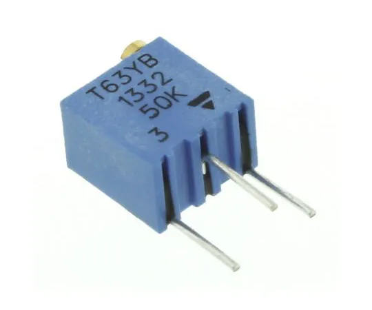 63-7512-81 50kΩ Through Hole Trimmer Potentiometer 0.25W Top Adjust Vishay T63 Series T63YB503KT20