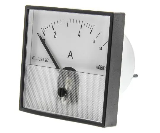 63-7468-28 HOBUT Analogue Panel Ammeter 0/5/10A Direct Connected AC, 72mm x 72mm Moving Iron PD72MIS5A2/2-001 0/5/10A