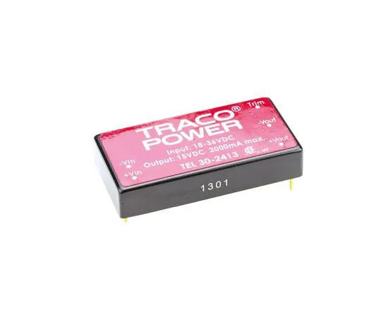 63-7358-26 TRACOPOWER TEL 30 30W Isolated DC-DC Converter Through Hole, Voltage in 18 → 36 V dc, Voltage out 15V dc TEL 30-2413