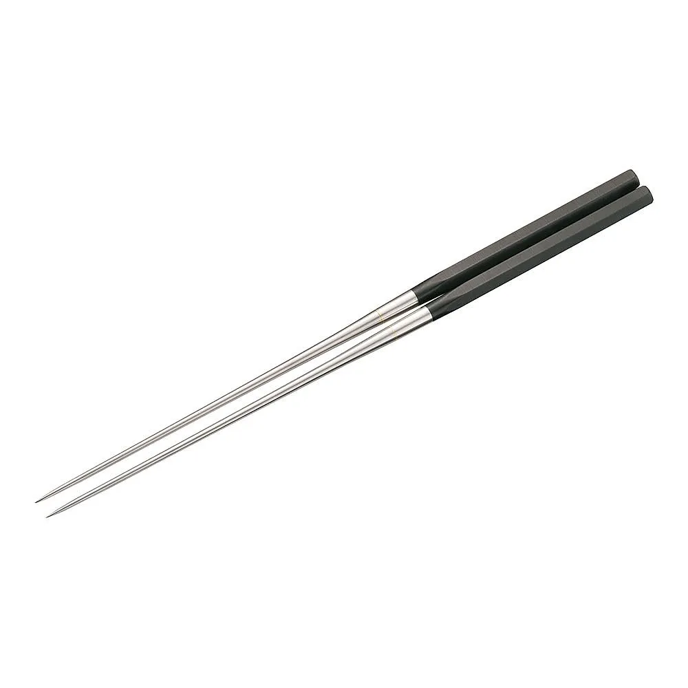 62-6471-42 Genuine Grilled Stainless Steel Black Plywood Hex Handle Mounting Chopsticks 2118 180 mm