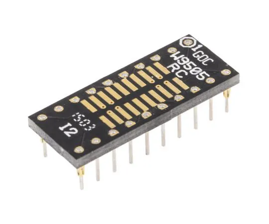 63-7380-62 Winslow Straight Through Hole Mount 1.27 mm, 2.54 mm Pitch IC Socket Adapter, 20 Pin Female SOP to 20 Pin Male DIP W9505RC