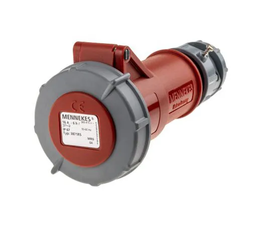 63-7439-90 Mennekes PowerTOP Series, IP67 Red Cable Mount 3P+E Industrial Power Socket, Rated At 16A, 415 V 3871