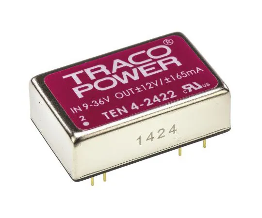 63-7500-94 TRACOPOWER TEN 4 4W Isolated DC-DC Converter Through Hole, Voltage in 9 → 36 V dc, Voltage out ±12V dc TEN 4-2422