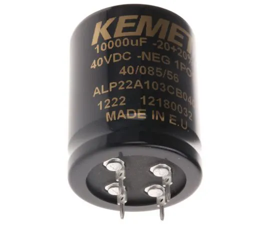 63-7434-86 KEMET 10000μF 40V dc Aluminium Electrolytic Capacitor, Through Hole 35 x 45mm +85°C 35mm 45mm ALP22A103CB040