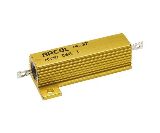 63-7449-72 Arcol HS50 Series Aluminium Ho***d Axial Wire Wound Panel Mount Resistor, 56Ω ±5% 50W HS50 56R J