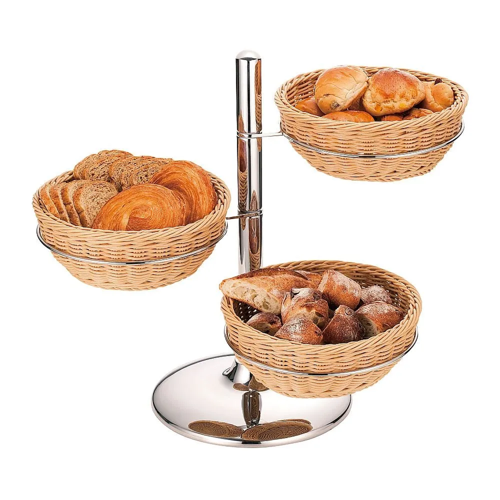 62-6692-94 PP Rattan Bread Cargo Stand Round Type