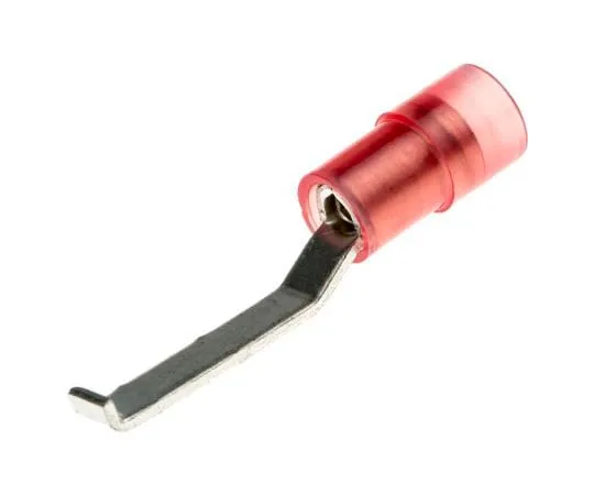 63-7459-95 RS PRO Hooked Insulated Crimp Blade Terminal 17.4mm Blade Length, 0.5mm² to 1.5mm², 22AWG to 16AWG, Red 267-4063