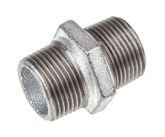 63-7443-90 Georg Fischer Malleable Iron Fitting Hexagon Nipple, 1 in BSPT Male (Connection 1), 1 in BSPT Male (Connection 2) 770280206