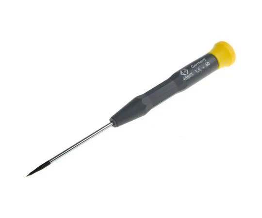63-7499-59 CK Slotted Precision Screwdriver 1.5 mm Tip 60 mm Chrome Vanadium Molybdenum Steel T4880X 15