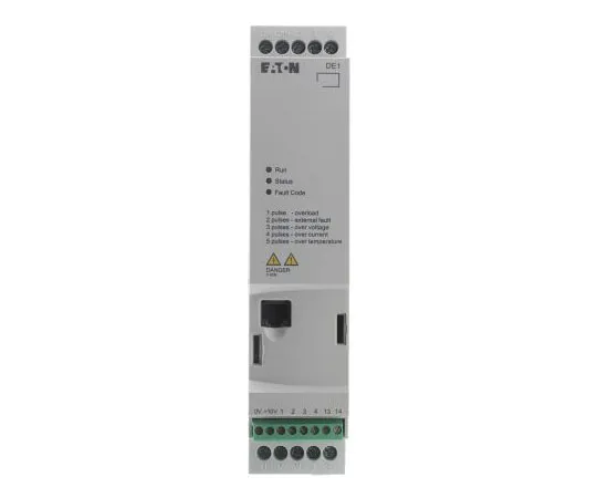 63-7388-77 Eaton Variable Speed Starter, 3-Phase In, 60Hz Out 1.5 kW, 480 V ac with EMC Filter, 3.6 A DE11, IP20 180664 & DE11-343D6FN-N20N