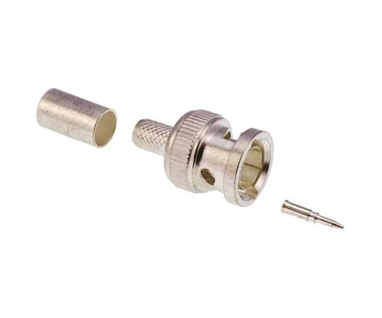 63-7521-60 TE Connectivity Straight 75Ω Cable Mount BNC Connector, Plug, Silver, Crimp Termination, RG140/U, RG210/U, RG59 B/U, 1-1337429-0