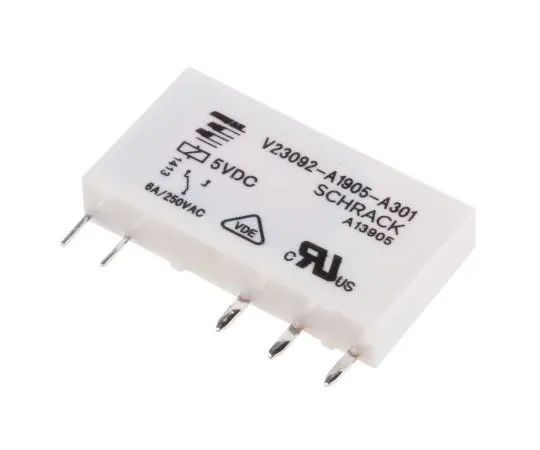 63-7437-63 TE ConnectivitySNR SPDT Non-Latching Relay PCB Mount, 5V dc Coil, 6A V23092A1905A301