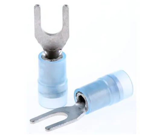 63-7459-86 RS PRO Insulated Crimp Spade Connector, 1.5mm² to 2.5mm², 16AWG to 14AWG, M4 (#8) Stud Size Nylon, Blue 267-3846