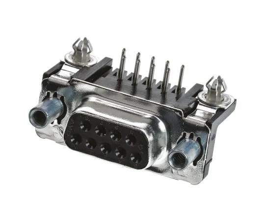63-7548-82 TE Connectivity Amplimite HD-20 Series, 9 Way Right Angle Through Hole PCB D-sub Connector Socket, 2.74mm Pitch, with 5747844-6