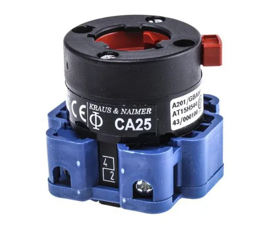 63-7485-97 Kraus & Naimer, DP 2 Position 60° Rotary Switch, 690 V, 32 A, Rotary Knob Actuator CA25A201/GBA001*FT