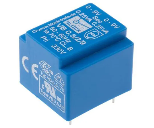 63-7484-42 9V ac 2 Output Through Hole PCB Transformer, 0.5VA VB 0.5/2/9
