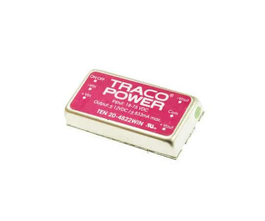 63-7357-89 TRACOPOWER TEN 20WIN 20W Isolated DC-DC Converter Through Hole, Voltage in 18 → 75 V dc, Voltage out ±12V dc TEN 20-4822WIN