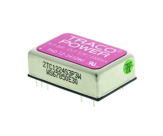 63-7357-85 TRACOPOWER THD 12WI 12W Isolated DC-DC Converter Through Hole, Voltage in 9 → 36 V dc, Voltage out 3.3V dc THD 12-2410WI