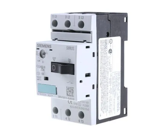63-7444-13 Siemens Sirius Innovation 690 V Motor Protection Circuit Breaker, 3P Channels, 0.7 → 1 A, 100 kA 3RV1011-0JA10