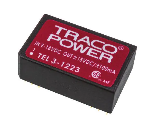 63-7524-64 TRACOPOWER TEL 3 3W Isolated DC-DC Converter Through Hole, Voltage in 9 → 18 V dc, Voltage out ±15V dc TEL 3-1223