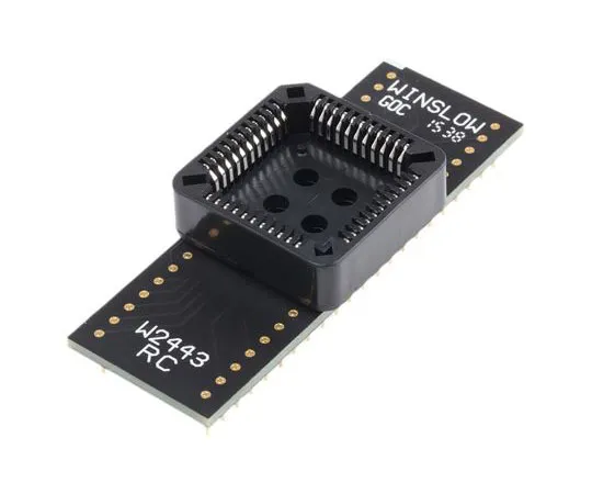 63-7541-91 Winslow Straight Through Hole Mount 1.27 mm, 2.54 mm Pitch IC Socket Adapter, 44 Pin Female PLCC to 44 Pin Male DIP W2443RC