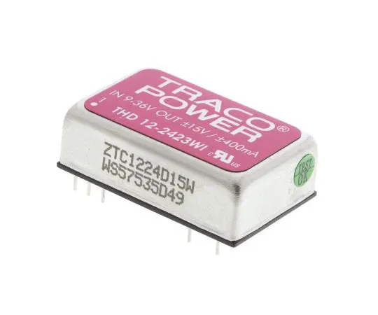 63-7358-05 TRACOPOWER THD 12WI 12W Isolated DC-DC Converter Through Hole, Voltage in 9 → 36 V dc, Voltage out ±15V dc THD 12-2423WI
