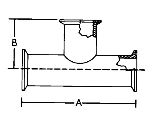 61-0281-23　［Discontinued］1.5In. TC Tee A: 140mm B: 70mm 1/Pk 1ST　YY1412226
