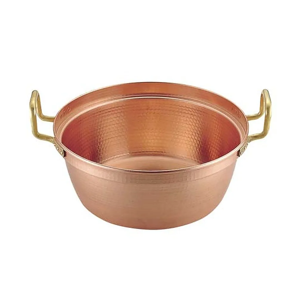62-6341-58 SA Copper Hotpot with Circles, Both Hands (Without Tin Drawing) 30 cm