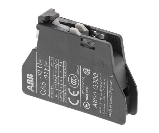 63-7548-10 ABB CA5, NC (1), Auxiliary Contact Block, Front Mount 1SBN010010R1001