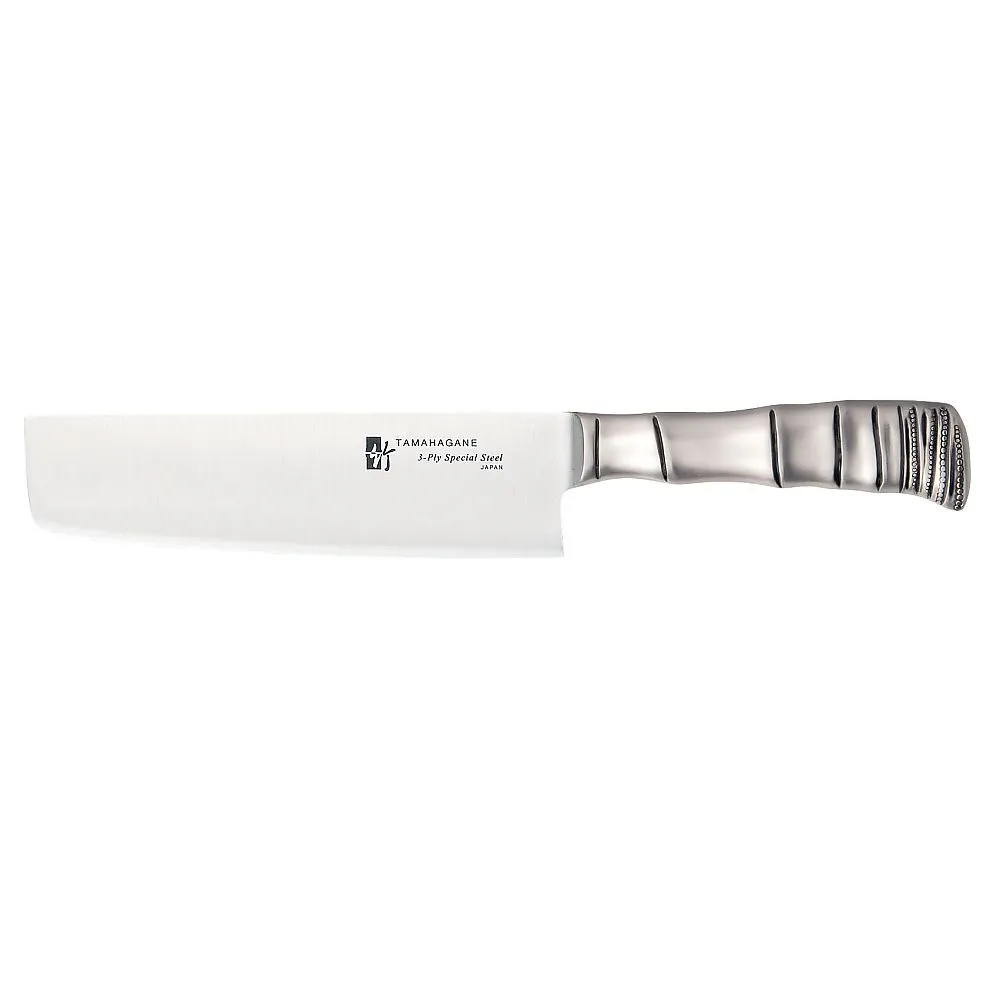 62-6415-21 Tamahagane bamboo vegetable cutter (double-edged) 18 cm TK-1165