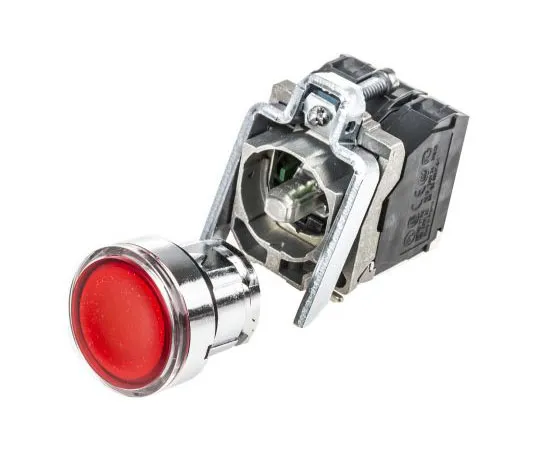 63-7512-05 Schneider Electric, Harmony XB4 Illuminated Red Round Push Button, NO/NC, 22mm Spring Return Screw XB4BW34B5