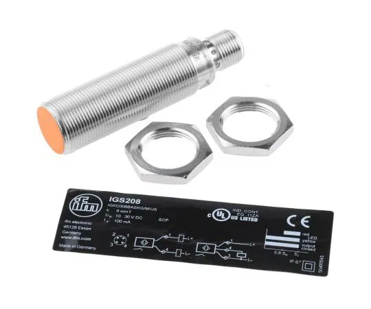 63-7511-73 ifm electronic Inductive Sensor 8 mm Detection, M18 x 1, PNP/NPN-NO, 70mm Length, 10 → 30 V dc supply voltage IGS208