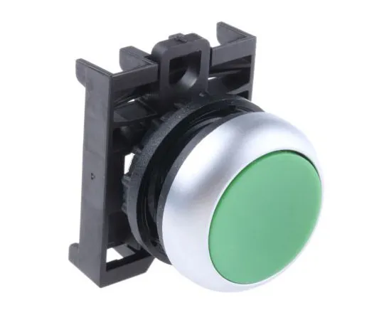 63-7526-54 Eaton M22 Series, Green Push Button Head, Maintained, 22mm Cutout 78635781 & M22-DR-G+M22-A