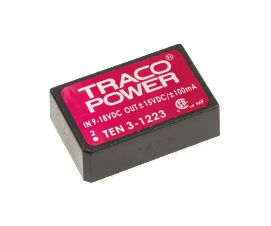 63-7429-20 TRACOPOWER TEN 3 3W Isolated DC-DC Converter Through Hole, Voltage in 9 → 18 V dc, Voltage out ±15V dc TEN 3-1223