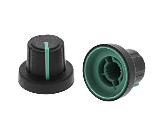 63-7478-78 Sifam Potentiometer Knob, Push-On Type, 18.9mm Knob Diameter, Black, Splined Shaft Type, 6mm Shaft 3/03/TPN130-006/237/232